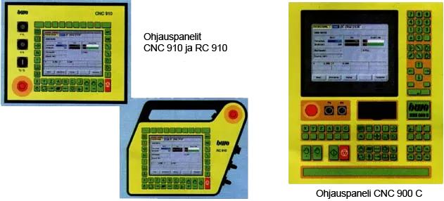 BWO CNC 910- ja RC 910 -ohjauspaneelit