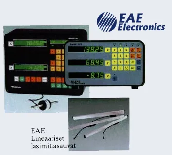 EAE-digitaalinäyttölaitteita ja lineaarisia lasimittasauvoja